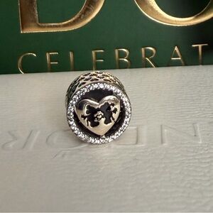 Pandora Silver Disney Minnie + Mickey CZ’s Heart Charm